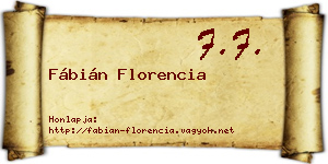 Fábián Florencia névjegykártya